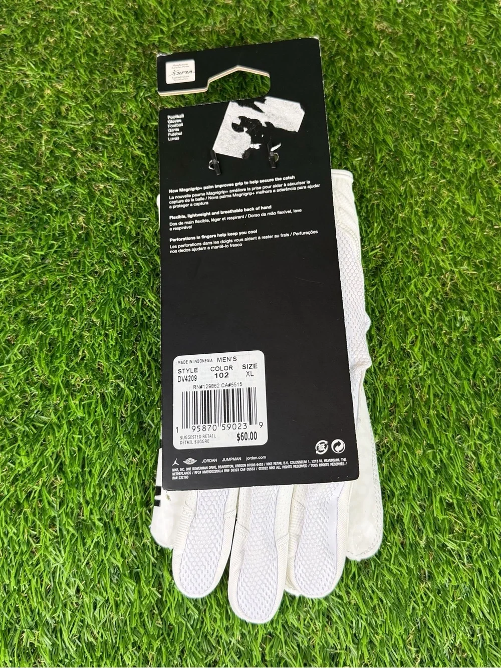 Nike Air Jordan Jet 7.0 Football Receiver Gloves White Elephant DV4209-102 XL